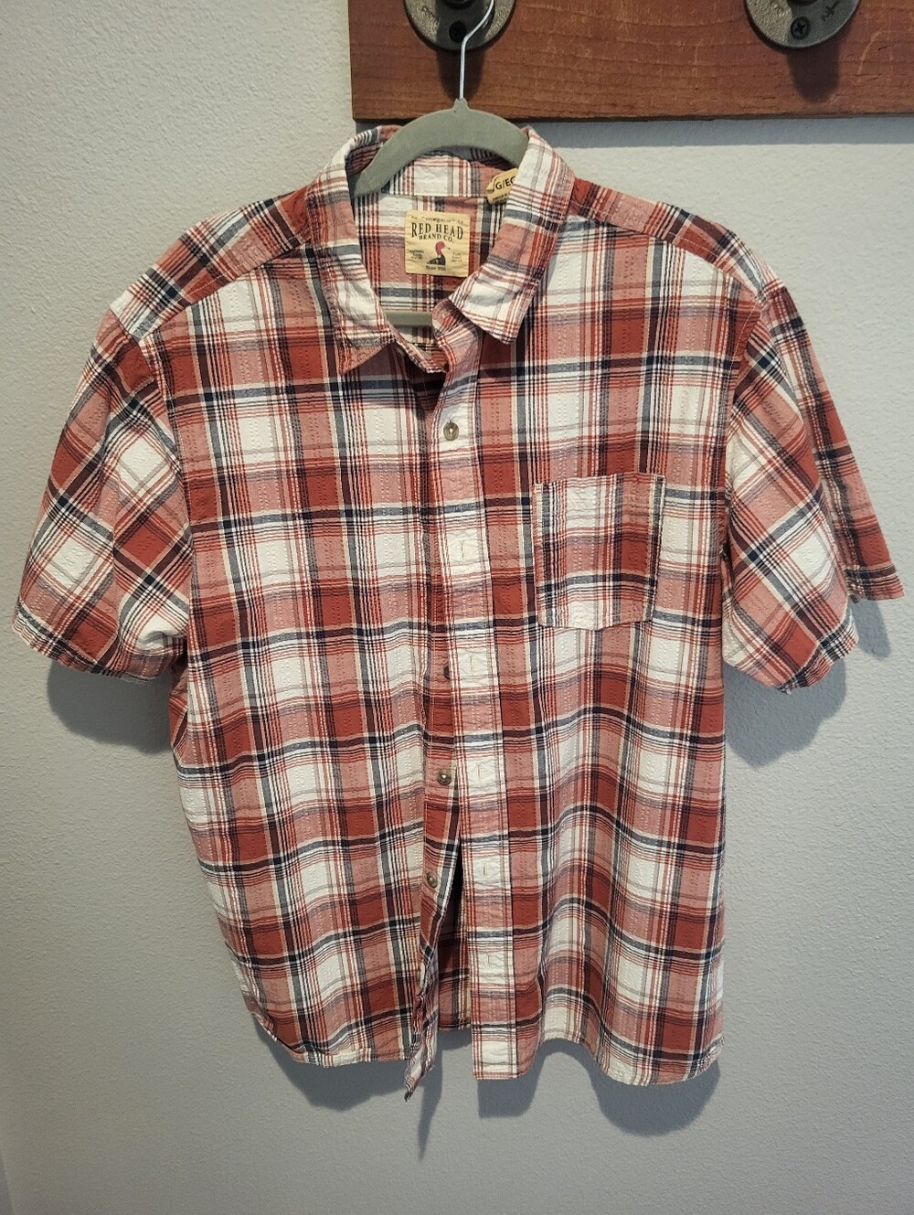 Mens Red Head Button Up.